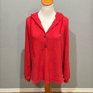 Shein half button hooded top.  Size Large ❤️